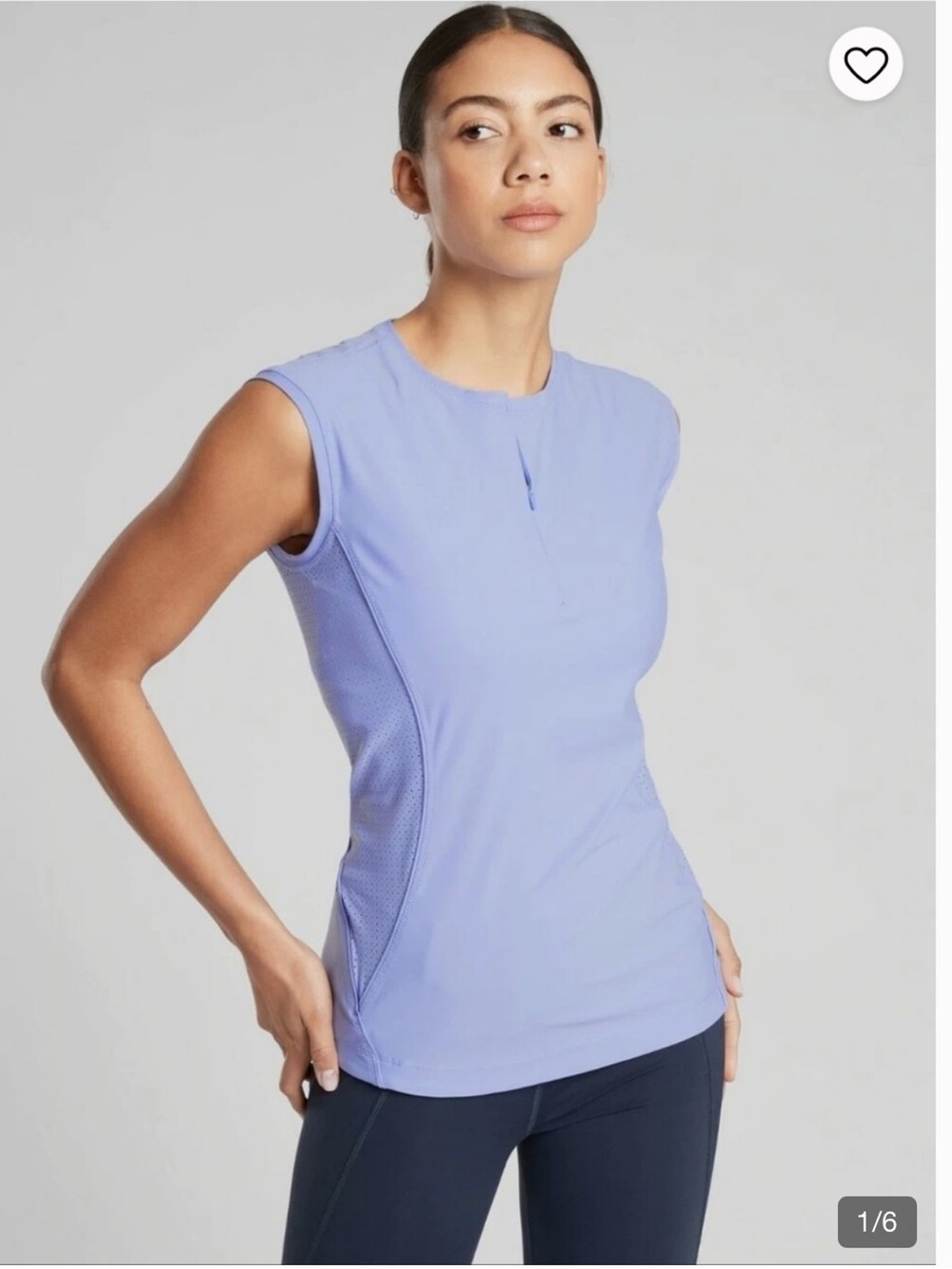Athleta Pacifica II Tank Mesh-Panel Performance Top Size X-Small Light Blue